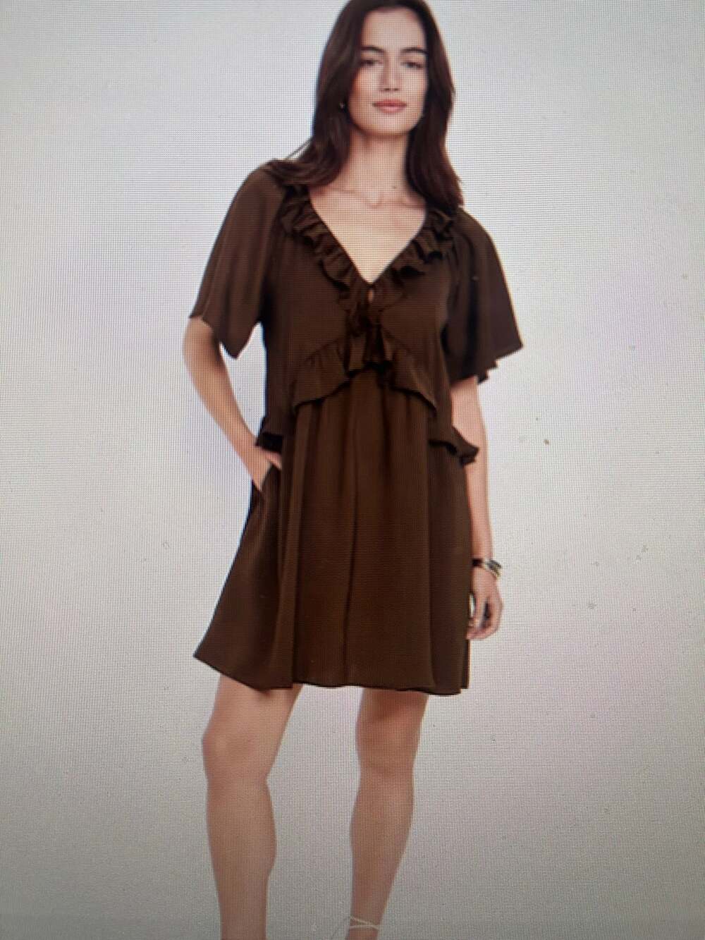 NWT Old Navy satin ruffle mini dress XL in earthen